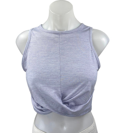 Calvin Klein Women's Blue Twist Front Sleeveless Activewear Crop Tank Top Size S