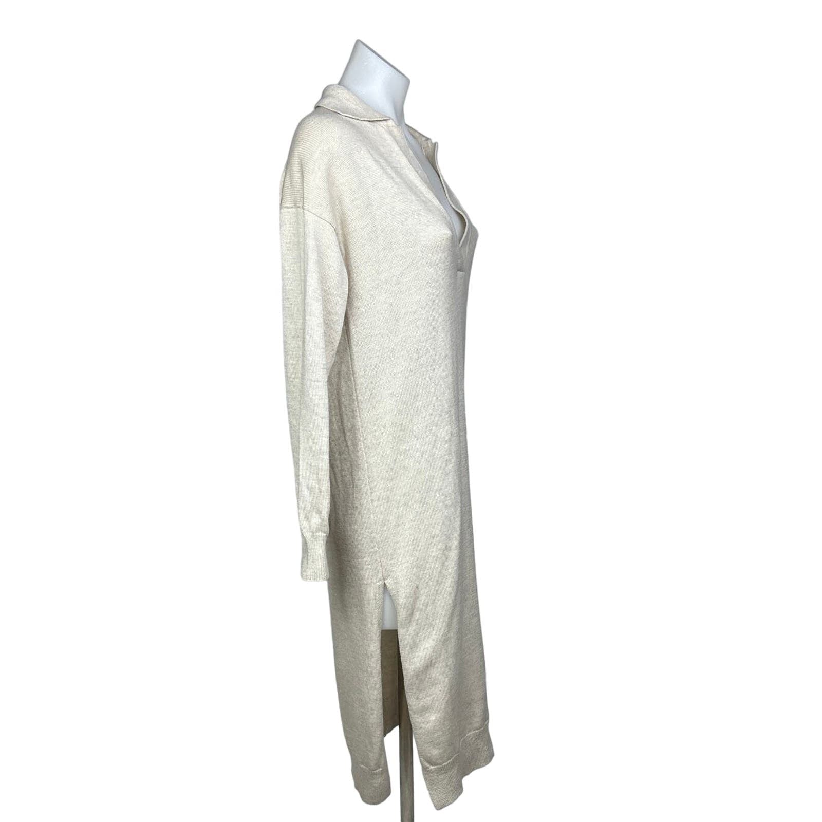 Aritzia Wilfred NWOT Cream White Knit Deep V Collared Midi Sweater Dress 2xS Aritzia Wilfred NWOT Cream White Knit Deep V Collared Midi Sweater Dress 2xS