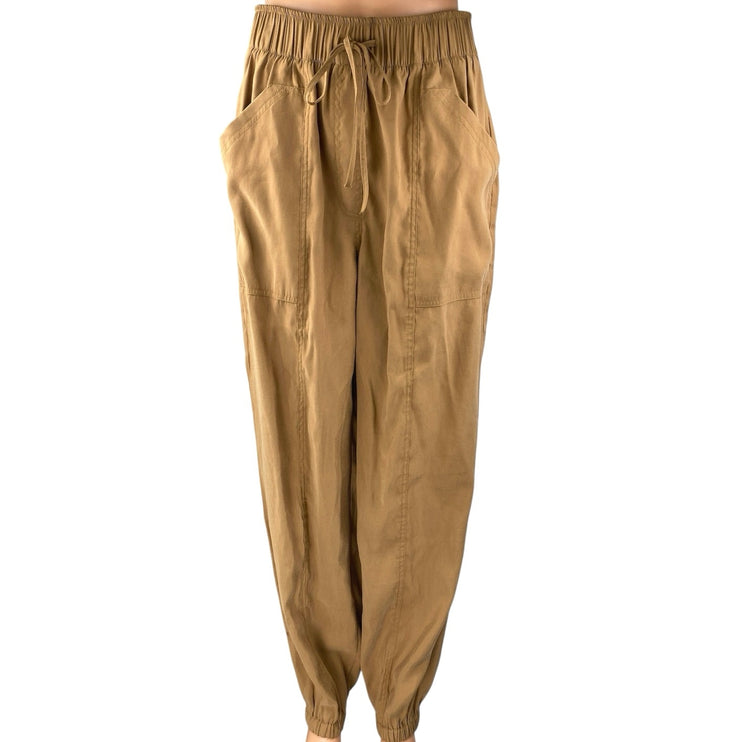Abercrombie & Fitch Brown Tan Baggy Tapered Barrel Carrot Trousers Pants Size S