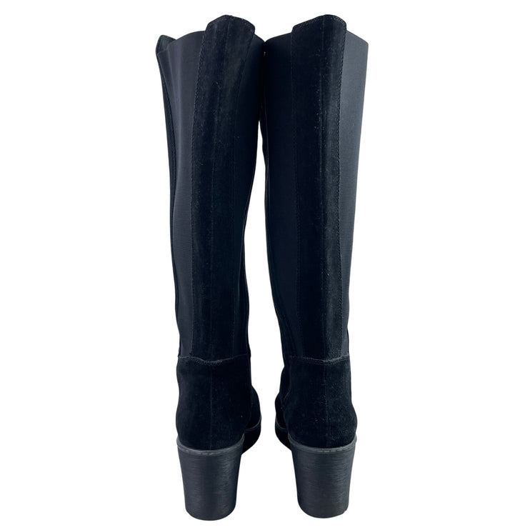 Clarks Hazen Madison Women's Black Suede Leather Wedge Heels Knee High Boots 12