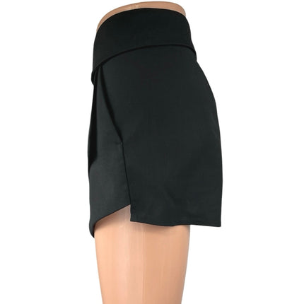 Aritzia Talula Berklee Black Wool Asymmetrical Envelope Wrap Mini Skirt Skort 6