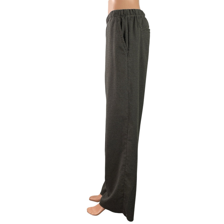 Gap Women's Gray Houndstooth High Rise Wide Leg Baggy Trousers Pants Size S