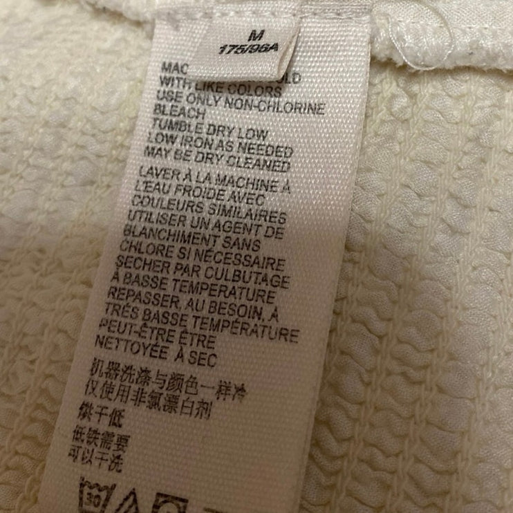 Free People Cream White Sleeveless V-neck Tie Shoulder Smocked Crop Tank Top M