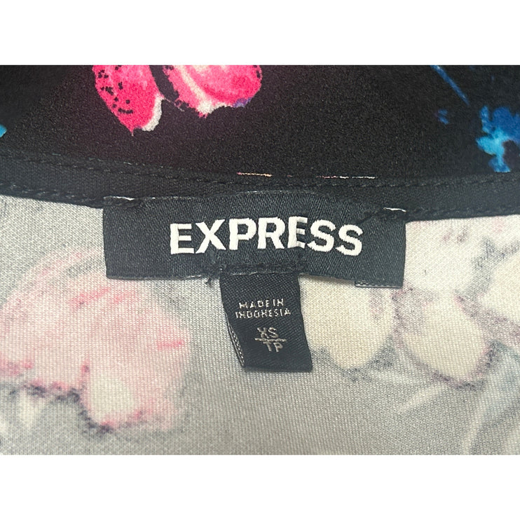 Express Multicolor Floral Sleeveless Square Neck Cami Tank Bodysuit Top Size XS