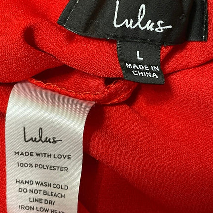 Lulus Women's Red Sleeveless Faux Wrap Halter Tie Back Skort Jumpsuit Romper L