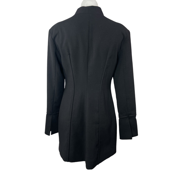 NEW & Other Stories Black Zip Up Long Sleeve Collared Mini Coat Jacket Dress 8