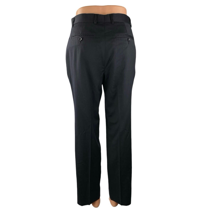 Brooks Brothers Women's Black High Waisted Straight Leg Trousers Dress Pants 36