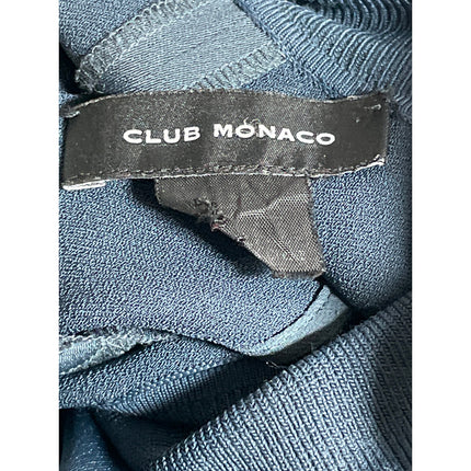 Club Monaco Jourdan Blue Silky Satin Mock Neck Sleeveless Tank Shift Dress Sz M