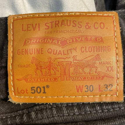 Levi's 501 Men's Black Mid Rise Straight Leg Casual Denim Jeans Size 30x32