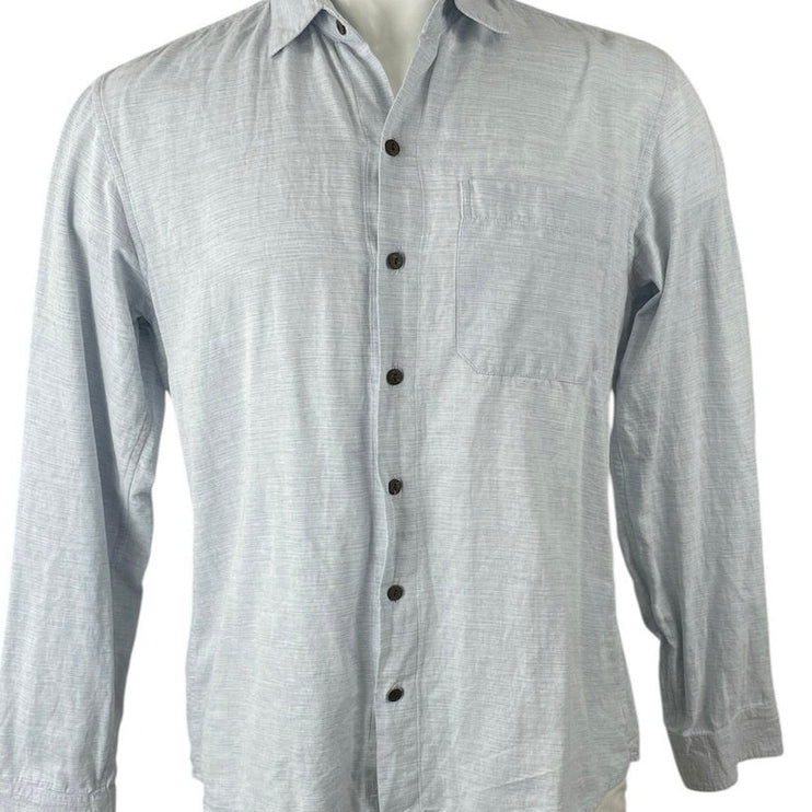 Kenny Flowers Men's Light Blue Long Sleeve Pocket Button Down Shirt Top Size M