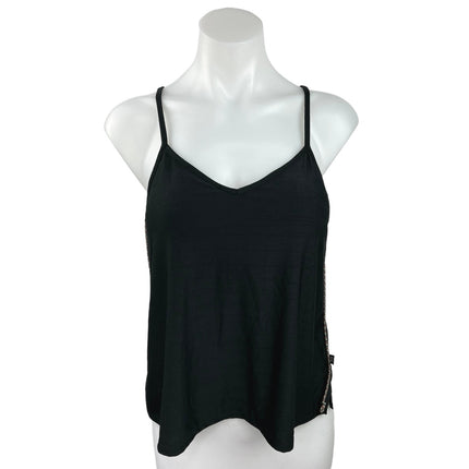 Terez Women's Black Sleeveless Spaghetti Strap V-Neck Pullover Blouse Top Size S