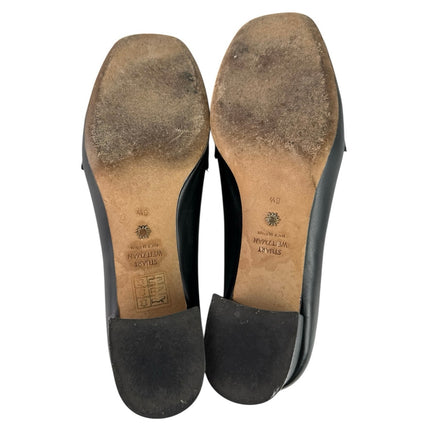 Stuart Weitzman Riela 50 Women's Black Leather Block Heels Slip On Pumps Sz 8.5
