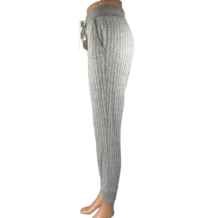 Abercrombie & Fitch Women's Gray Ribbed Tapered Lounge Joggers Sweatpants Sz XS