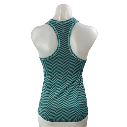 Lululemon Women's Green Striped Swiftly Tech Racerback Athletic Tank Top Size S