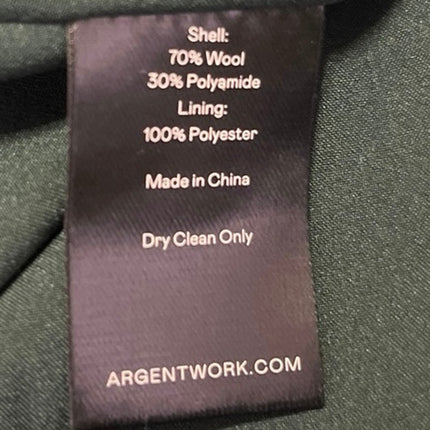 NEW Argent Blue Green Wool Round Neck Long Sleeve Midi A-Line Sweater Dress 4