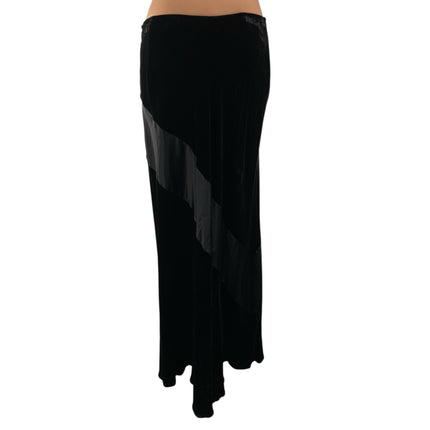 Kenar Women's Black Velvet Velour High Waist Maxi Straight Pencil Skirt Size 12