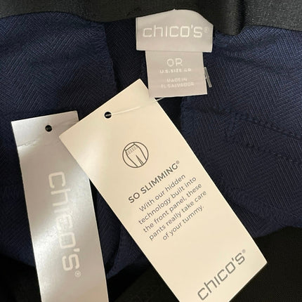 NEW Chico's So Slimming Juliet Slim Leg Women's Blue Ankle Trousers Pants Size 4