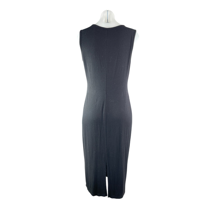 Rachel Zoe Women's Black Scoop Neck Sleeveless Knit Tank Slit Midi Dress Size M