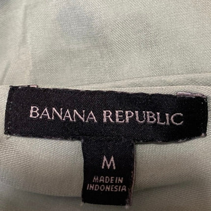 Banana Republic Women's Silky Satin Green Long Sleeve V-Neck Blouse Top Size M