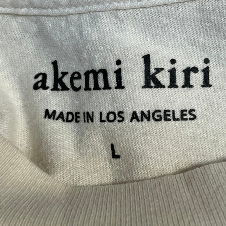 Akemi Kiri Break My Heart Men's White Short Sleeve Graphic Tee T-Shirt Top Sz L