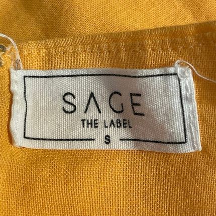 SAGE The Label Devon Coral Linen High Waisted Tie Pencil Wrap Mini Skirt Size S