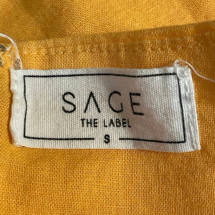 SAGE The Label Devon Coral Linen High Waisted Tie Pencil Wrap Mini Skirt Size S