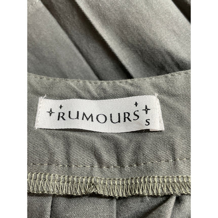 Rumours Women's Gray Belted Pleated High Waist Mini Skater Flare A-Line Skirt S