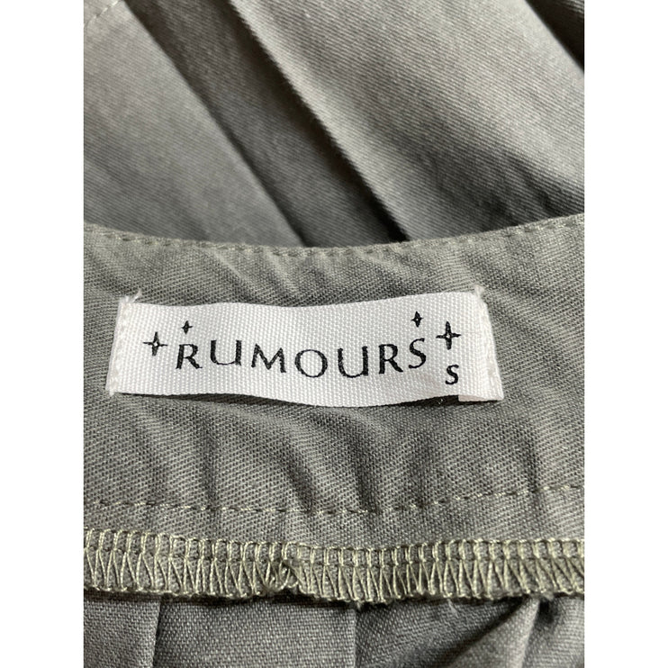 Rumours Women's Gray Belted Pleated High Waist Mini Skater Flare A-Line Skirt S