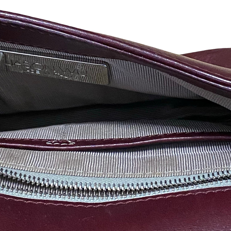 Jason Wu Burgundy Red Leather Crossbody Shoulder Flap Satchel Purse Handbag OS