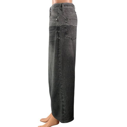 rag & bone Women's Gray Faded Relaxed Cropped Baggy Wide Leg Denim Jean Pants 27