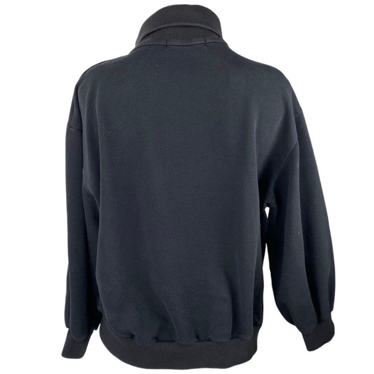 Oak + Fort Women's Black Half Zip Turtleneck Long Sleeve Sweatshirt Top Size XS