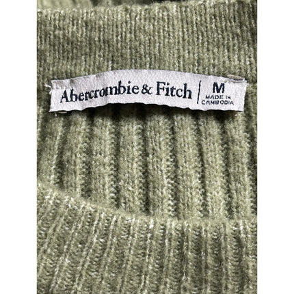 Abercrombie & Fitch Women's Green Ribbed Knit Long Sleeve Sweater Top Size M