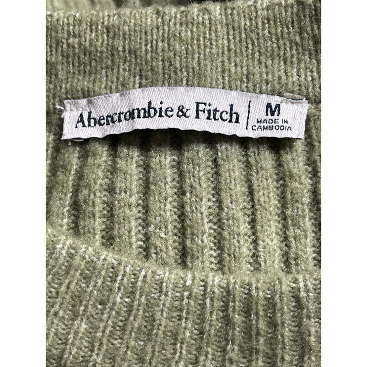 Abercrombie & Fitch Women's Green Ribbed Knit Long Sleeve Sweater Top Size M