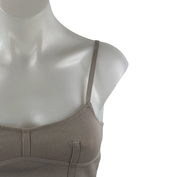 Zara Women's Gray Sleeveless Corset Bustier Knit Cami Tank Camisole Crop Top S
