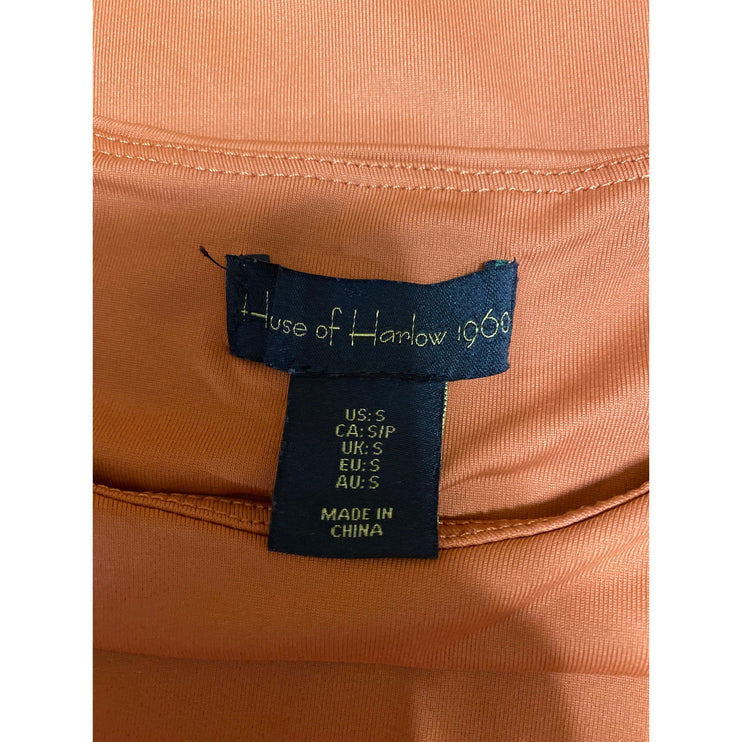 House of Harlow 1960 Women's Rust Orange Crew Neck Short Sleeve Bodysuit Top S