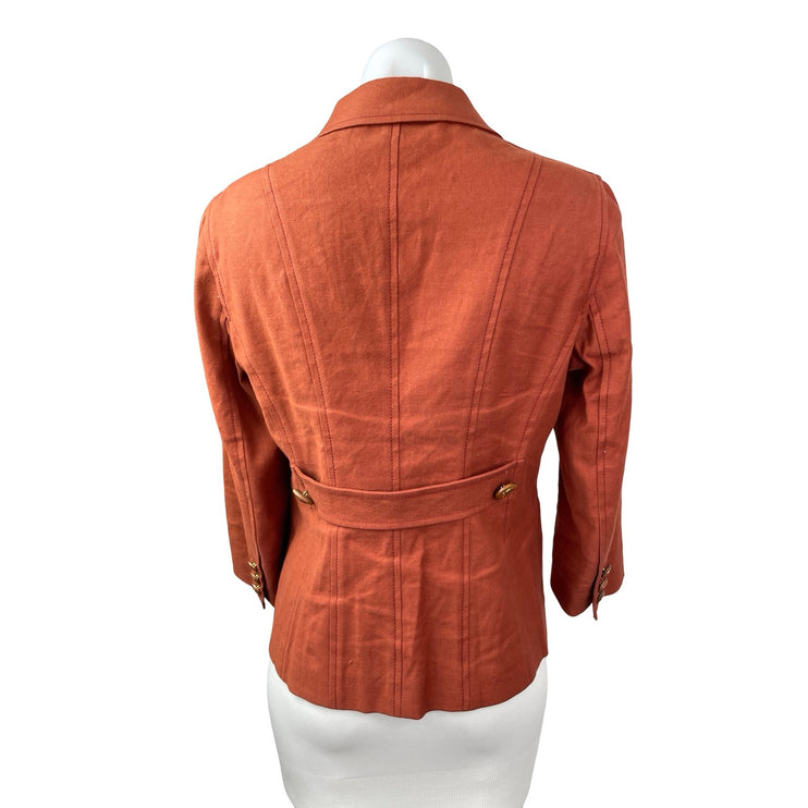 Tory Burch Women's Collared Long Sleeve Single Breasted Blazer Coat Jacket Sz 6