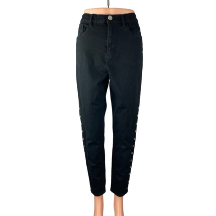 Urban Outfitters BDG Twig High Rise Cropped Women's Black Ring Denim Jeans 32