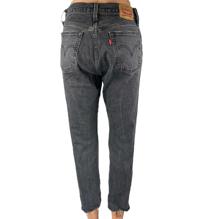 Levi's 501 Women's Black High Waisted Button Fly Skinny Denim Jeans Size 26