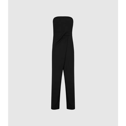 Reiss Toni Silk Satin Trimmed Strapless Tube Sleeveless Bandeau Jumpsuit Size 2