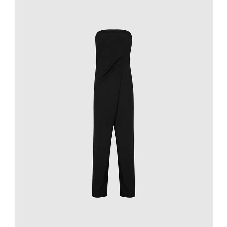 Reiss Toni Silk Satin Trimmed Strapless Tube Sleeveless Bandeau Jumpsuit Size 2