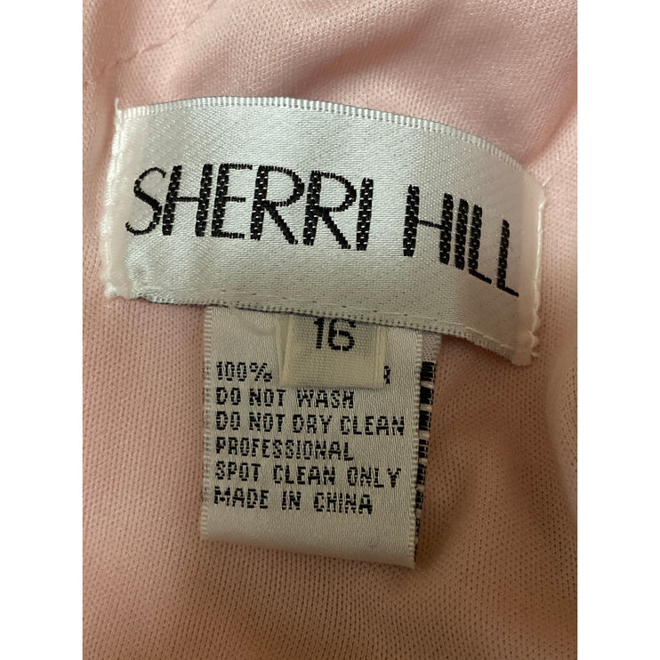 Sherri Hill Pink Sequin Sparkly Shimmer Party Vneck Open Back Mini Tank Dress 16