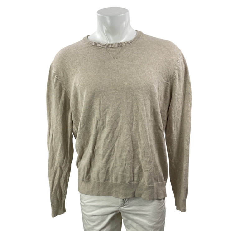L4th & Union Men's Beige Cashmere Long Sleeve Crew Neck Sweatshirt Top Size XL
