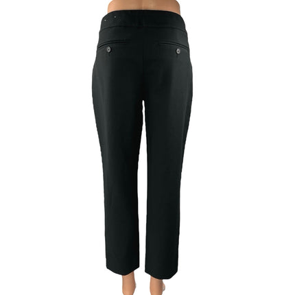 Chico's Women's Black High Waisted Cropped Straight Leg Trousers Pants Size 4