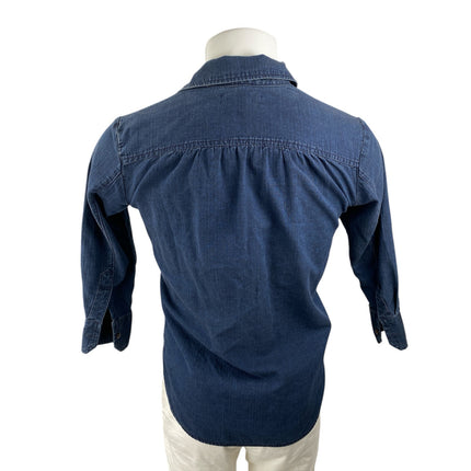 Rivet & Thread Men's Blue Long Sleeve Button Up Denim Jean Shirt Top Size XS