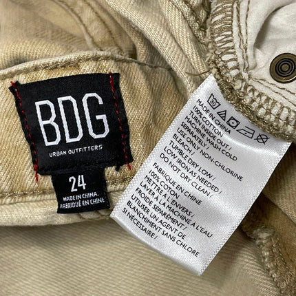 Urban Outfitters BDG Women's Tan Khaki Drawstring Straight Denim Jeans Size 24