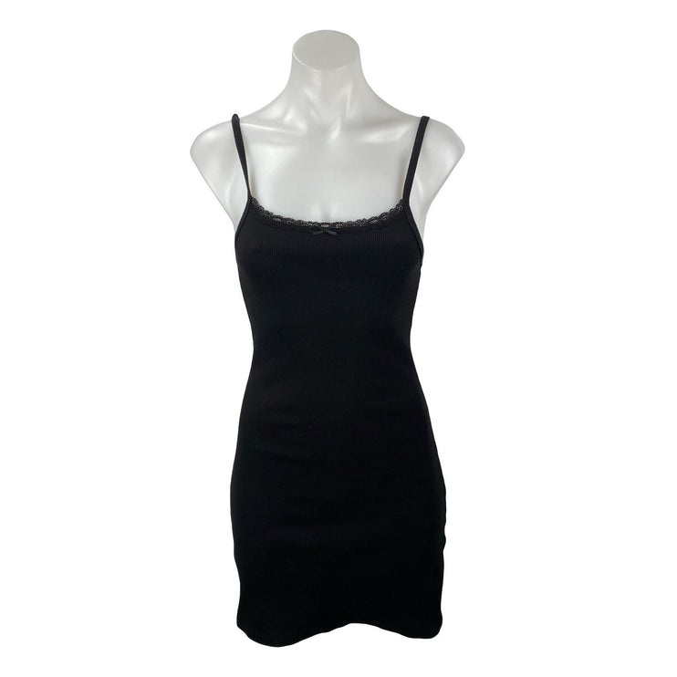 Brandy Melville Belle Lace Black Sleeveless Mini Cami Tank Slip Bodycon Dress S