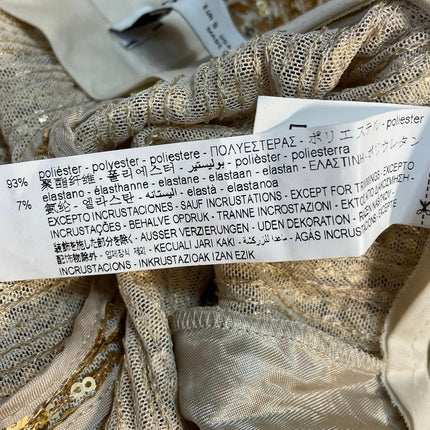 Zara Women's Gold Sequin Sparkly Metallic Blogger Wide Leg Trousers Pants Size S