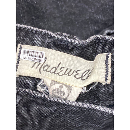 Madewell Baggy Straight Women's Black High Rise Pleated Denim Jeans Size 25