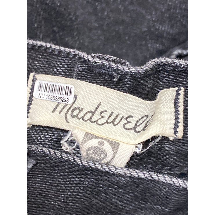 Madewell Baggy Straight Women's Black High Rise Pleated Denim Jeans Size 25