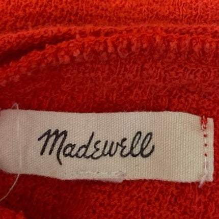 Madewell Modern Side-Tie Women's Red Short Sleeve Crew Neck Blouse Shirt Top XL